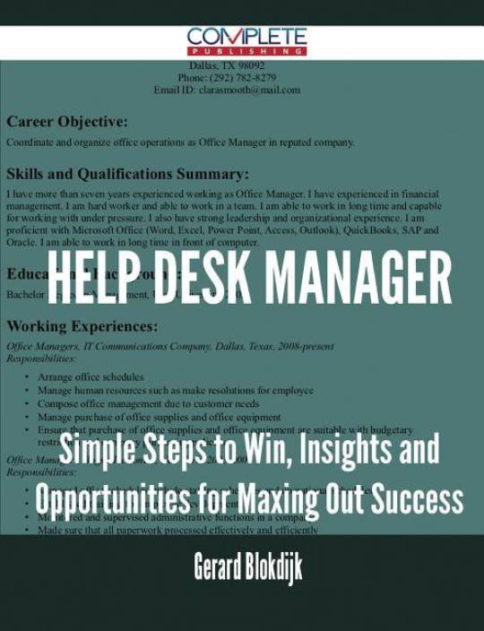 Help Desk Manager Simple Steps To Win Insights And