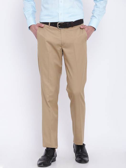 NIRWE Slim Fit Men's Beige Trousers