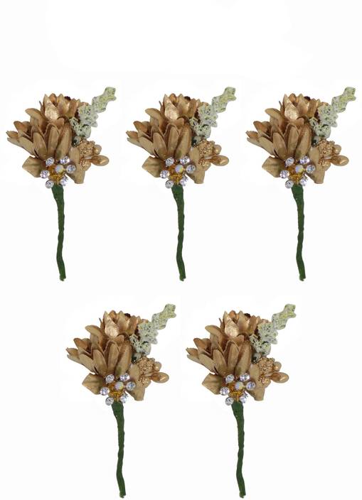Fully Flower Shape Juda Hair Back Pins For Girls And Women Golden