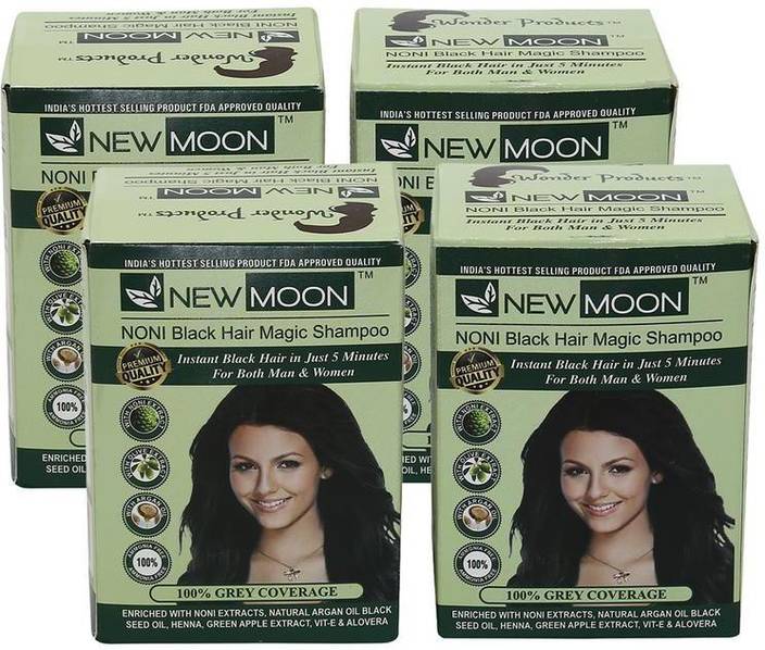 New Moon Pack Of 40 Noni Henna Herbal Dye Shampoo Hair Color