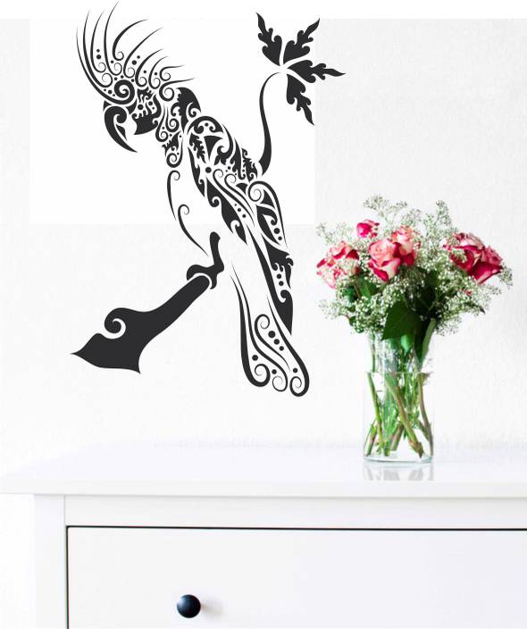 Happy Walls Black Abstract Parrot Price In India Buy Happy