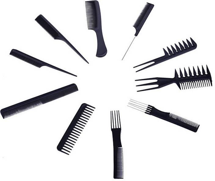 Syga Set Of 10 Professional Hair Cutting Styling Comb Kit