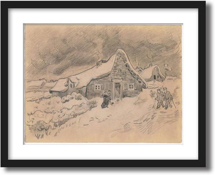 Artcentral Landscape With Cottages Peasant Cottages Seen