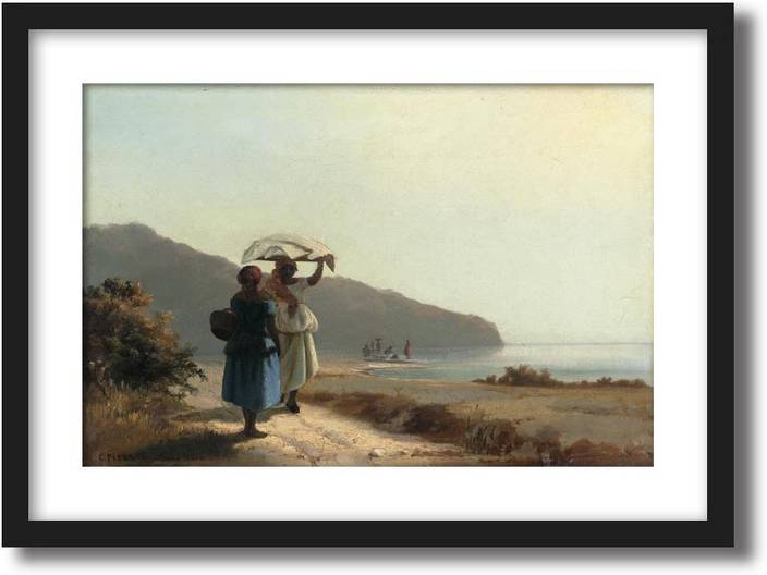 Artcentral Two Women Chatting By The Sea St Thomas 1856