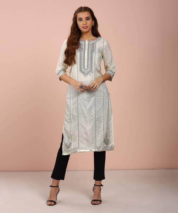 W Women's Printed Straight Kurta