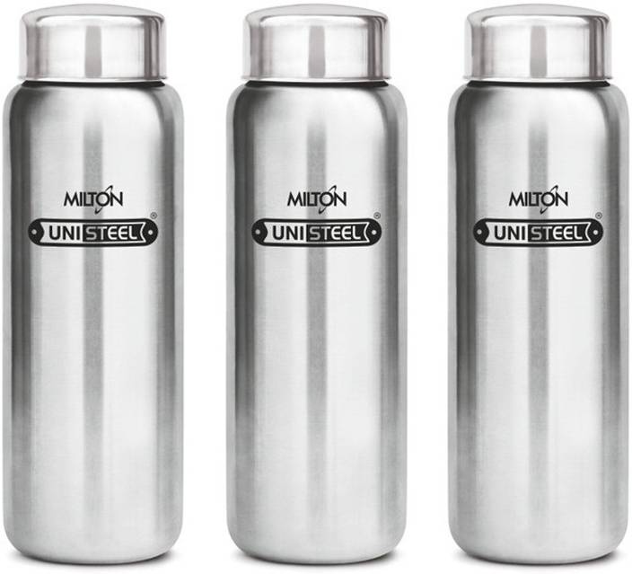 Milton Aqua Stainless Steel Fridge Water Bottle 930 Ml Set Of 3 Silver Milton Aqua Stainless Steel Fridge Water Bottle 930 Ml Set Of 3 Silver