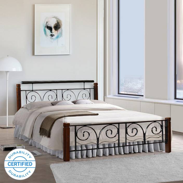 Furniturekraft Chicago Metal Queen Bed In India Furniturekraft Chicago Metal Queen Bed Finish Color Black