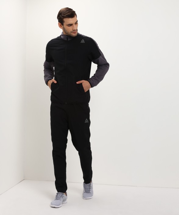 reebok solid men's track suit