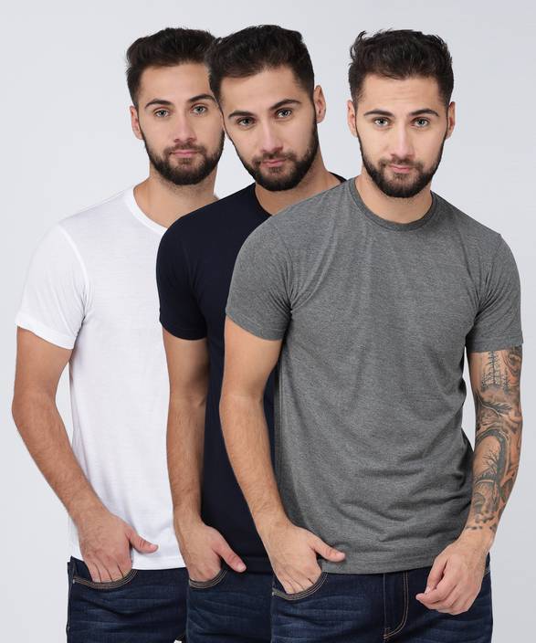 Metronaut Solid Men Round Neck Multicolor T-Shirt