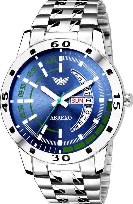 Abrexo Abx2054-BL BLUE DAIL Day & Date Feature Watch -...