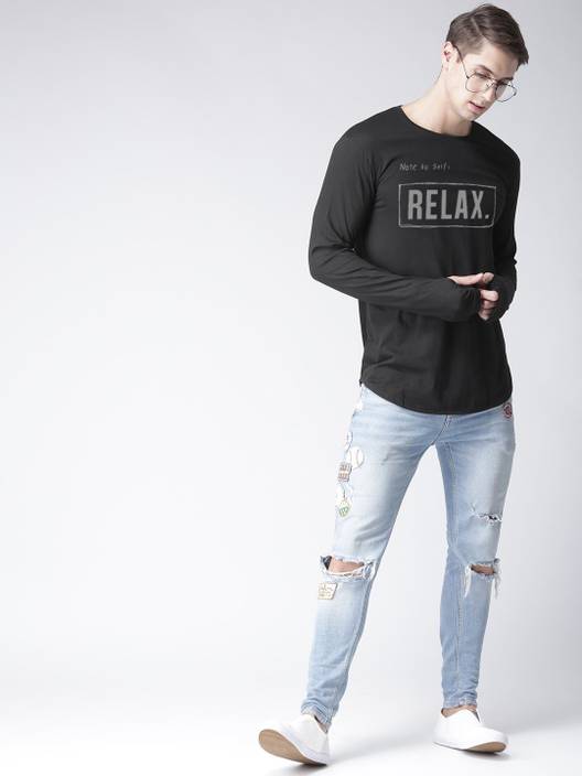 Young Trendz Graphic Print Men's Round Neck Black...