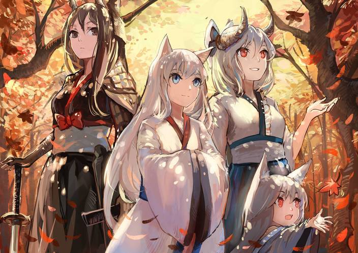 Athah Anime Pixiv Fantasia Girl Brown Eyes Smile Weapon
