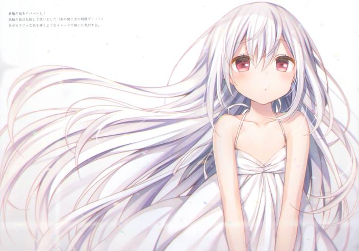 Anime Girl With Red And White Eyes