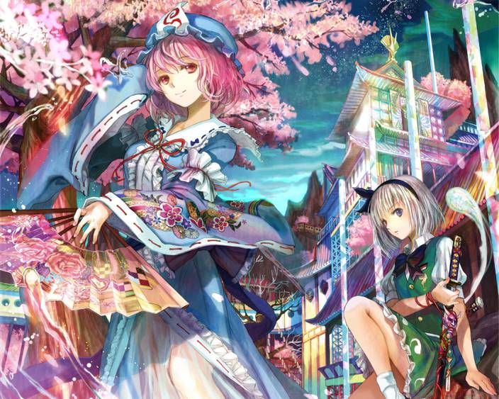 Athah Anime Touhou Youmu Konpaku Yuyuko Saigyouji 13 19