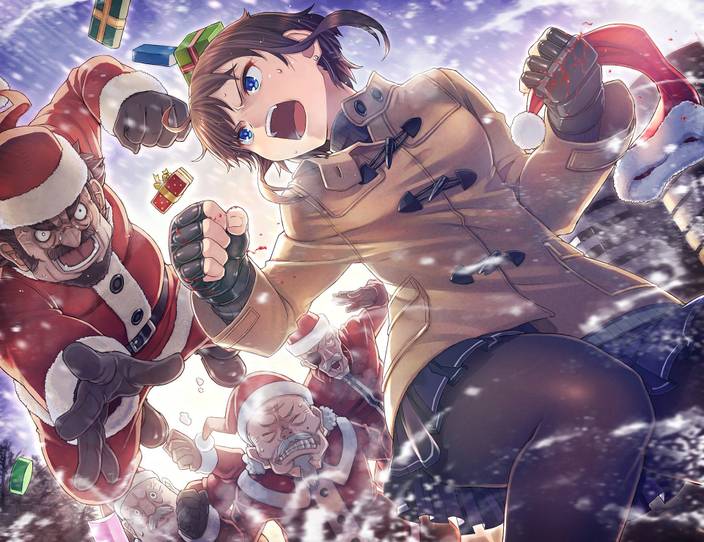 Athah Anime Original Girl Christmas Pantyhose Skirt Santa