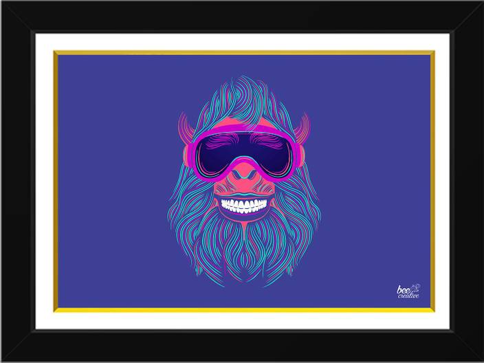 Bee Creative Funky Monkey 18 14 Inches Black Frame Ink Inch X Bee Creative Funky Monkey 18 14 Inches Black Frame Ink Inch X Painting In India