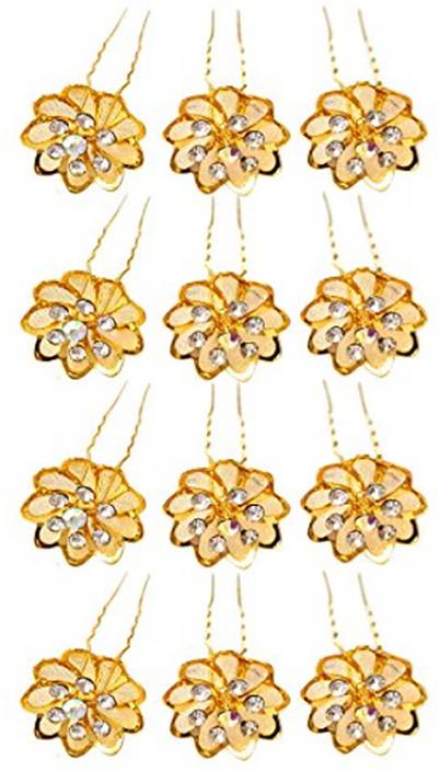 Confidence Combo Of 12 Pcs Hair Pins Flower Hair Pins For Women