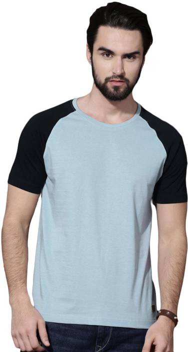 Roadster Color Block Men Round Neck Light Blue T Shirt Buy