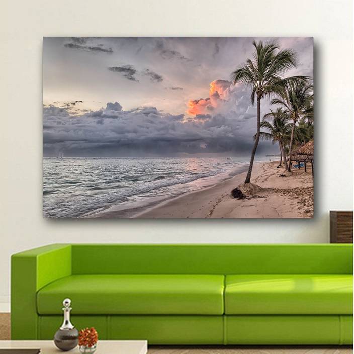 Beach Clouds Island Wallpaper Wall Decor Poster No Framed Large