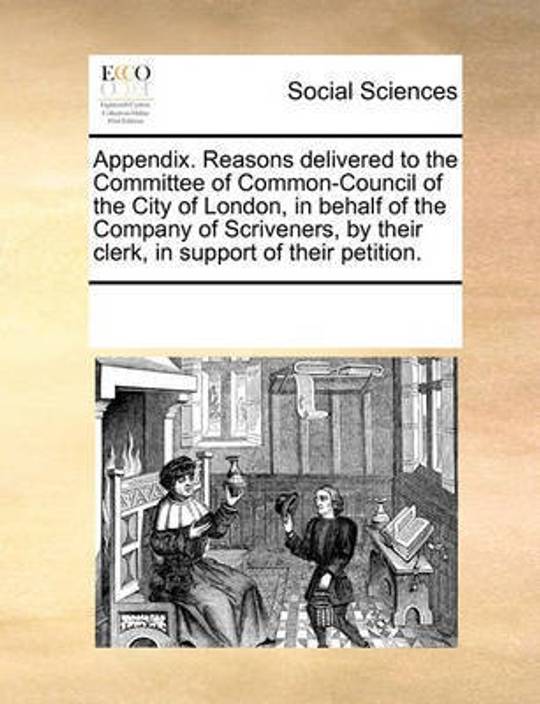 Appendix Reasons Delivered To The Committee Of Common Council Of