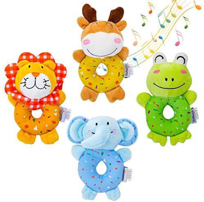 Toddler Newborn Infant Rattles Toy Handbell Cartoon Boy Girl Baby Soft Plush ghf