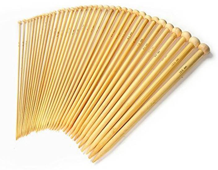 Genrc Lihao 36 Pcs Bamboo Knitting Needles Set 18 Sizes Genrc Lihao 36 Pcs Bamboo Knitting Needles Set 18 Sizes
