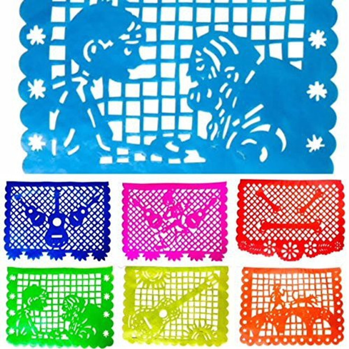 Coco Inspired Papel Picado Banners Rainbow Horizontal Large 16 Feet Mexican
