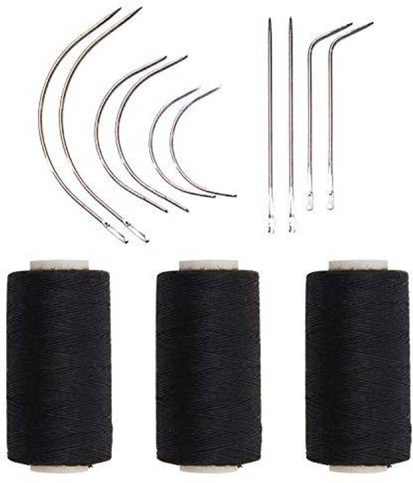 Genrc Weaving Needle Combo Deal 3pcs Black Thread With 10pcs