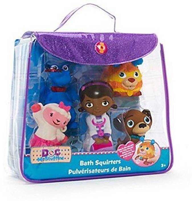 Disney Junior Doc Mcstuffins Bath Squirters With Vinyl Doc Bag