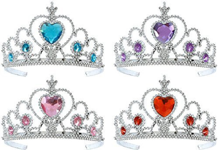 Tacobear Girls 5PCS Princess Dress up Accessories Gift Set Dress Tiara Crown Wig Wand Gloves Blue