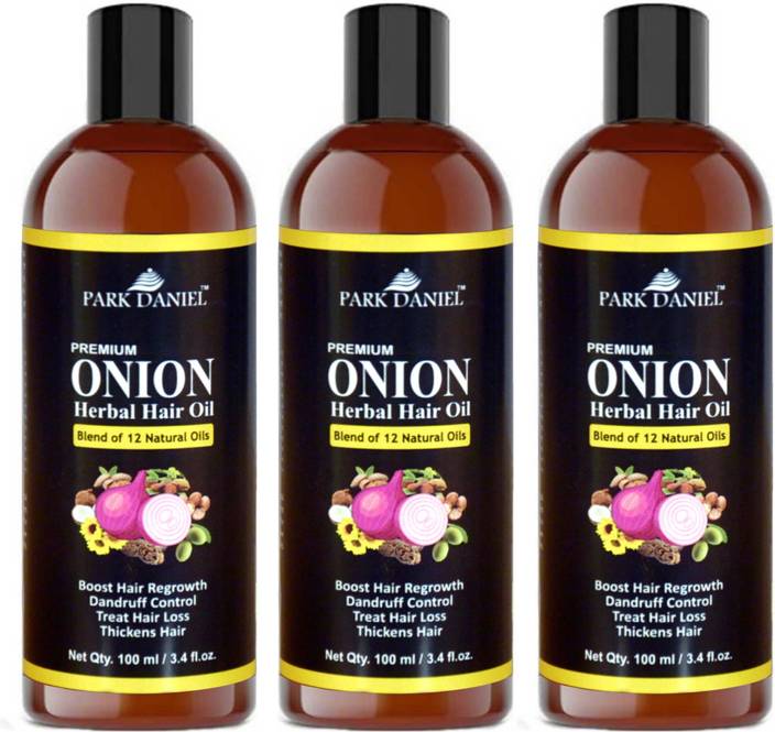 Park Daniel Premium Onion Herbal Hair Oil For Hair Regrowth Dandruff Control Treat Hair Loss Thickens Hair Combo Pack Of 3 Bottles Of 100 Ml300