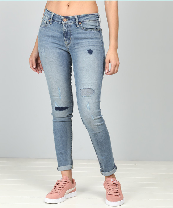 levi's skinny women's blue jeans