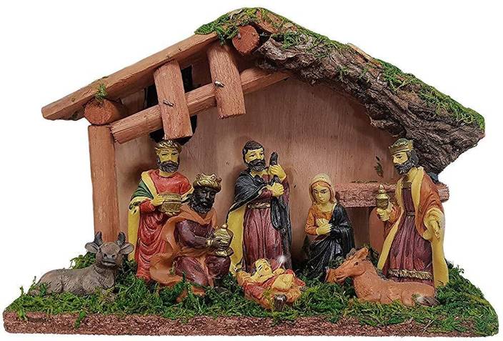 Rianz Special Christmas Crib Set Hut Assembled 10 Cm Pack Of 1