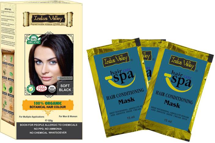 Indus Valley 100 Organic Botanical Soft Black Semi Permanent Hair