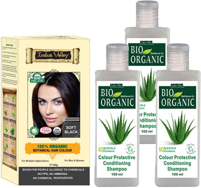 Indus Valley 100 Organic Botanical Soft Black Ppd Free Hair Color