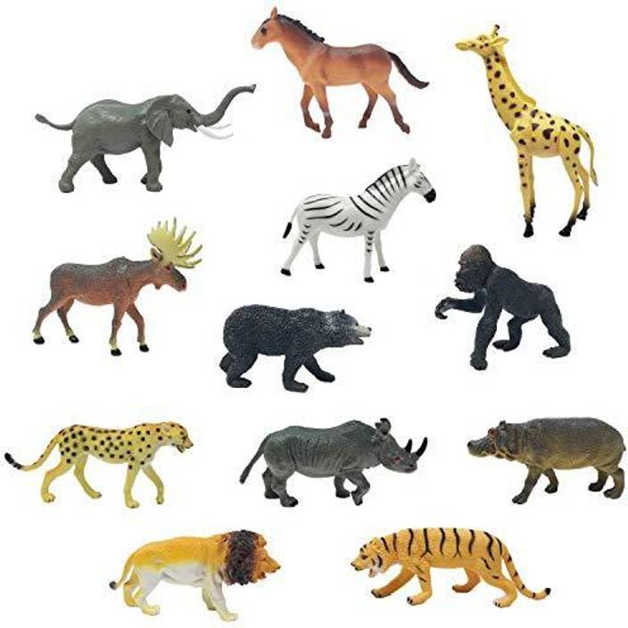 Genrc Boley 12pc Jumbo Safari Animals Zoo Animals And