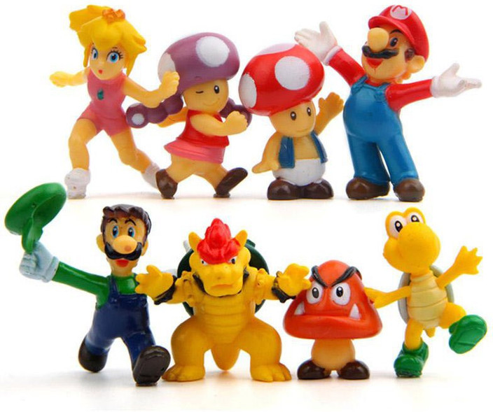 Super Mario Bros Figures Toys 5cm 5 Pcs Set Blocks Action Characters