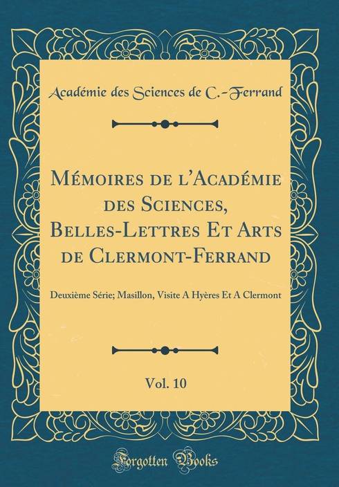 Memoires De Lacademie Des Sciences Belles Lettres Et Arts - 