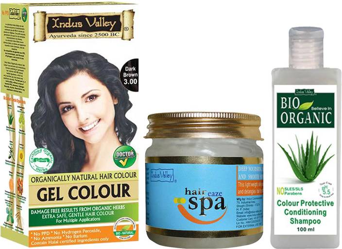 Indus Valley Organically Natural Gel Dark Brown Hair Color With