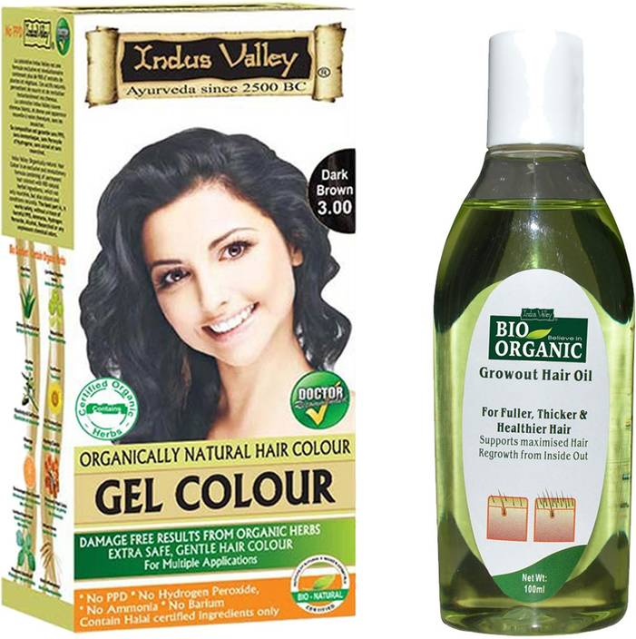 Indus Valley Organically Natural Gel Dark Brown Long Lasting Hair