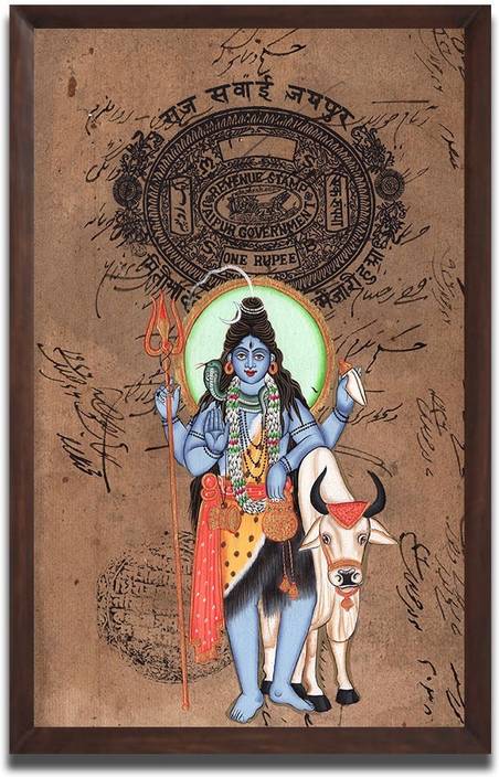Style Crome Hindu God Shiva Painting For Home Decor Bedroom Living