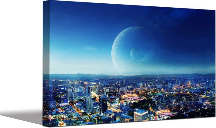 Aart Store Night City Fantasy Art Canavs Wall Painting For