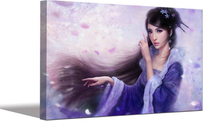 Aart Store Fantasy Girl Purple Princess Canvas Painting For
