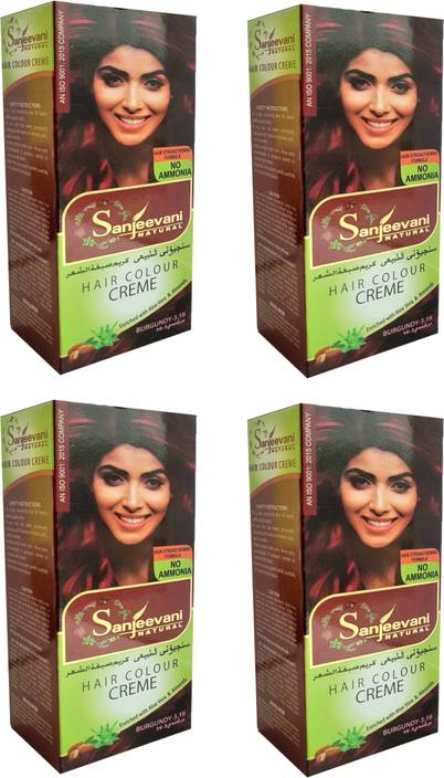 Sanjeevani Natural Burgundy Hair Color Creme For Women Men No