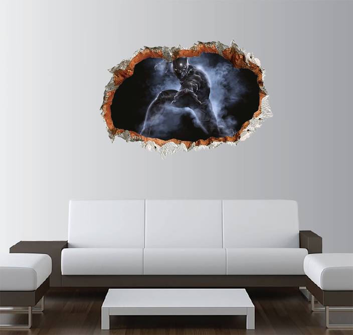 Gadgets Wrap Printed Marvel Black Panther Smashed Wall Decal 22x15 Gadgets Wrap Printed Marvel Black Panther Smashed Wall Decal 22x15 Inch Multicolor