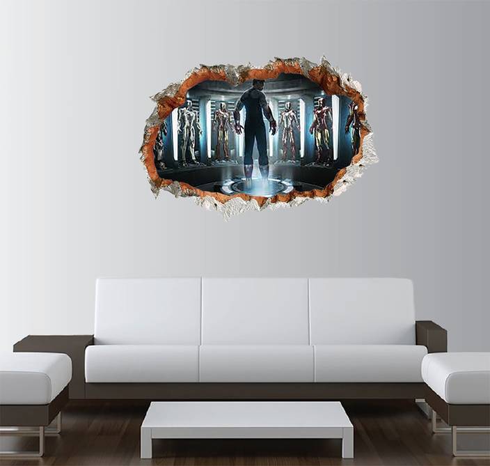 Gadgets Wrap Printed Iron Man 3 Smashed Wall Decal 22x15
