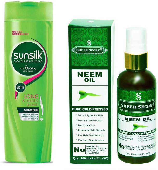 Sheer Secret Neem Oil 100ml Pure Cold Pressed And Sunsilk Long