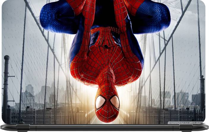 lapower spiderman upside down on bridge vinyl laptop decal 15 6