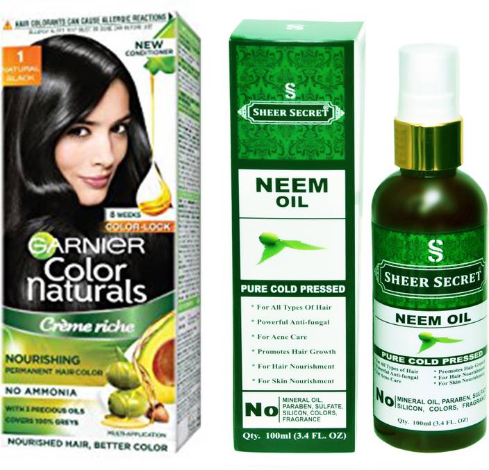 Sheer Secret Neem Oil 100 Ml Pure Coldpressed And Garnier Hair