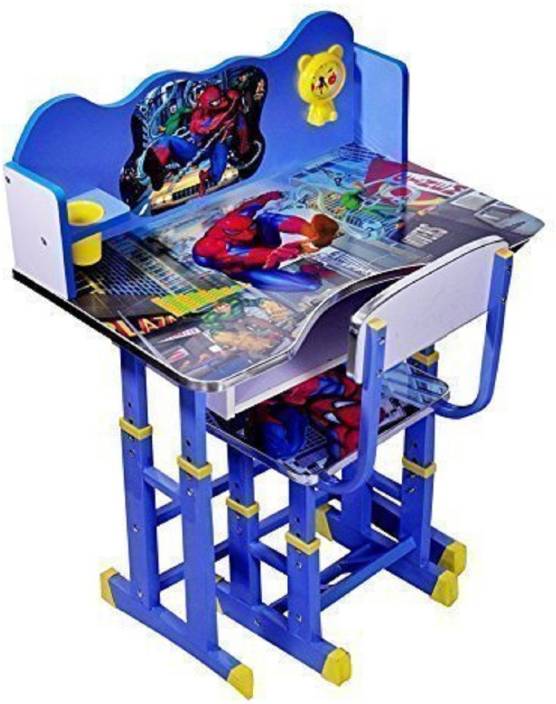 Kajal Toys Spider Man Kids Adjustable Height Wooden Study Table